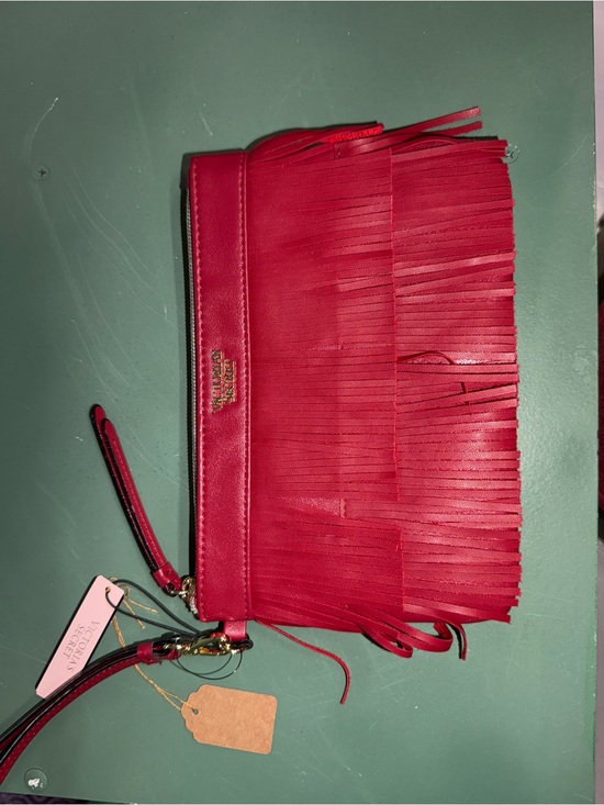 Coach Handbags - Coach Red Leather Fringe Wristlet Clutch